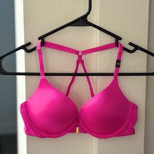 Victoria’s Secret Very Sexy push-up, front close strappy bra - 32B in hot pink